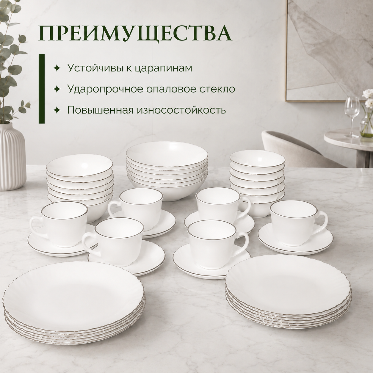 Набор столовой посуды на 6 персон 44 предмета