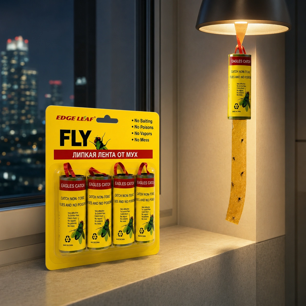 Липкая лента от мух EDGE LEAF FLY 4 шт