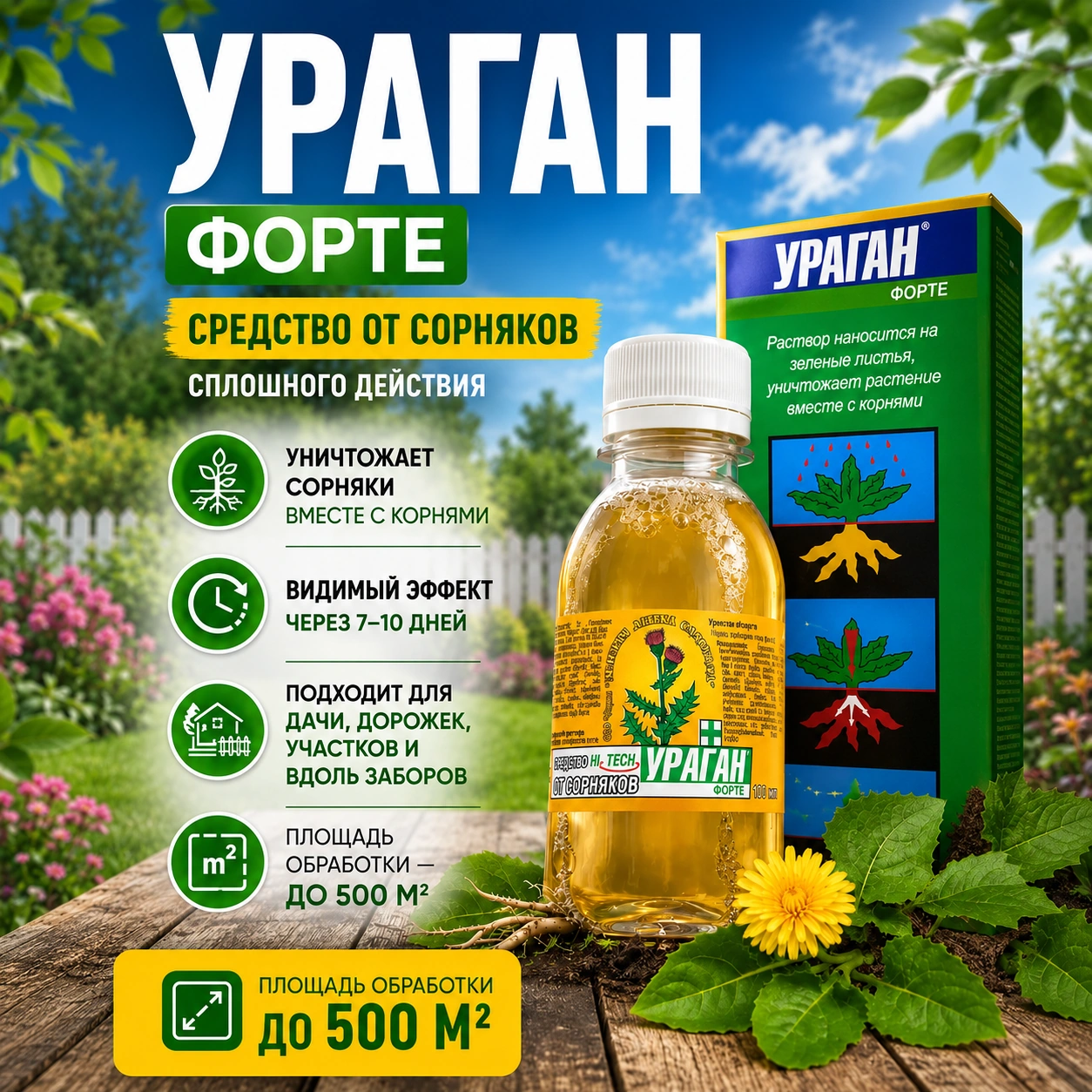 Гербицид Ураган Форте от сорняков сплошного действия, 100 мл