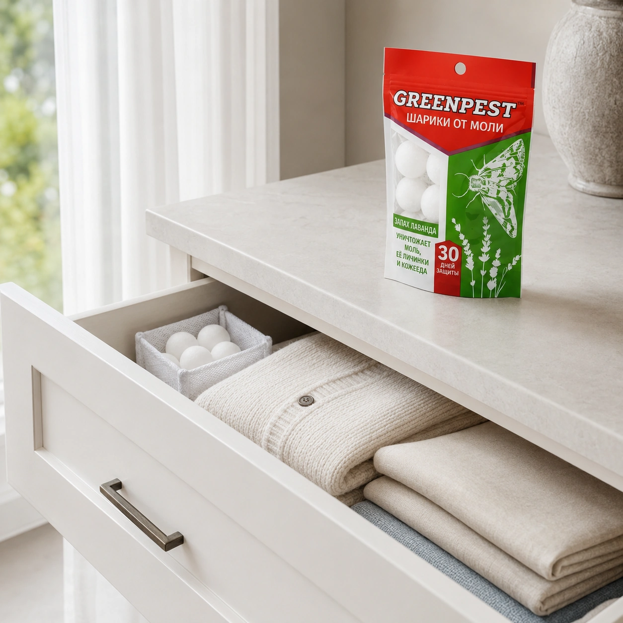 Шарики от моли GREENPEST с ароматом лаванды (120 г)
