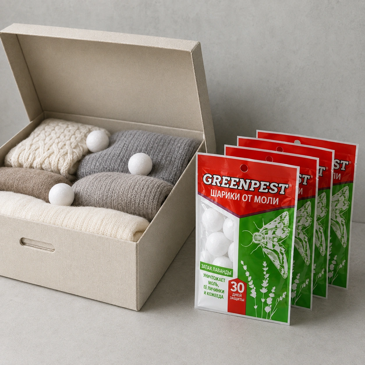 Шарики от моли GREENPEST с ароматом лаванды (200 г)
