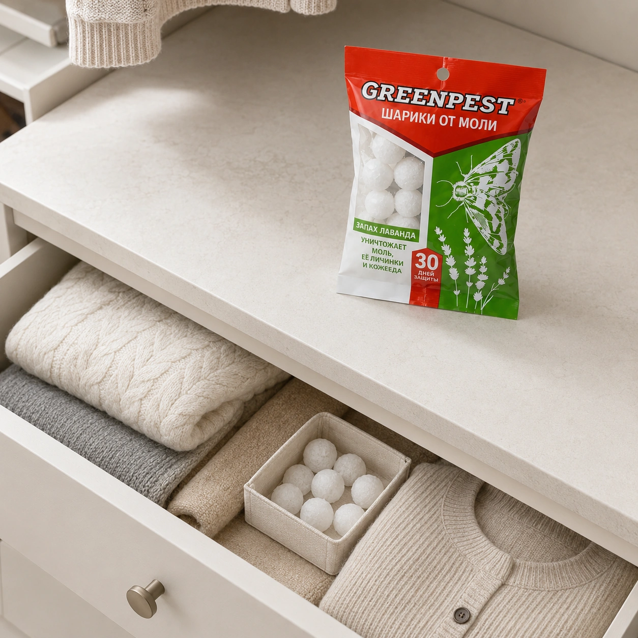 Шарики от моли GREENPEST с ароматом лаванды (400 г)