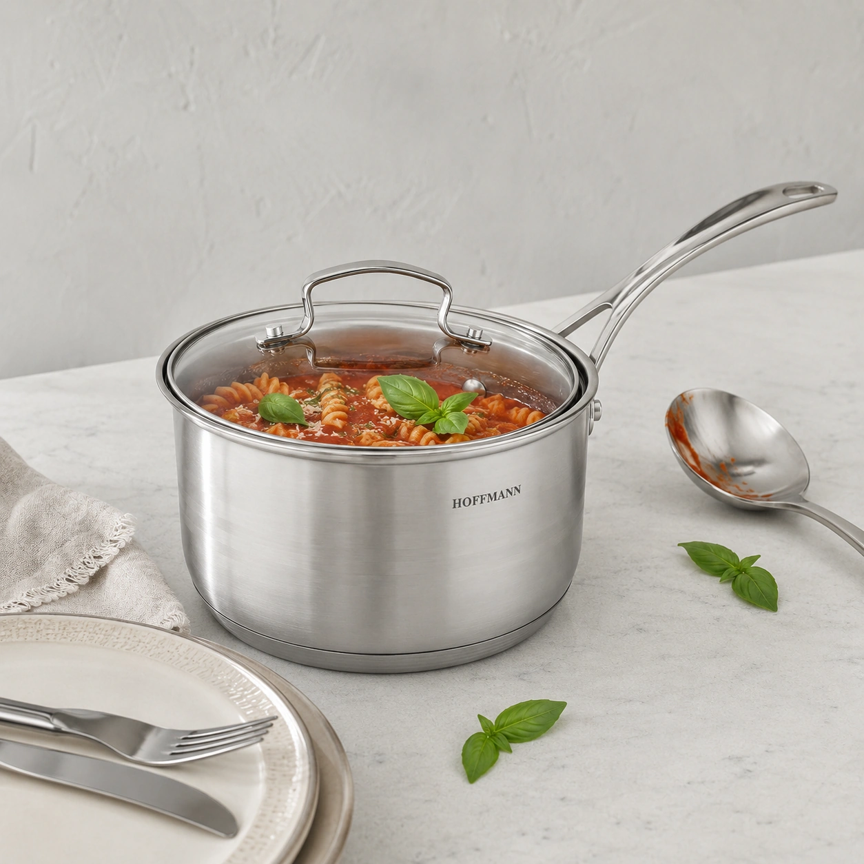 Ковш кухонный с крышкой из нержавеющей стали, 1.2 л