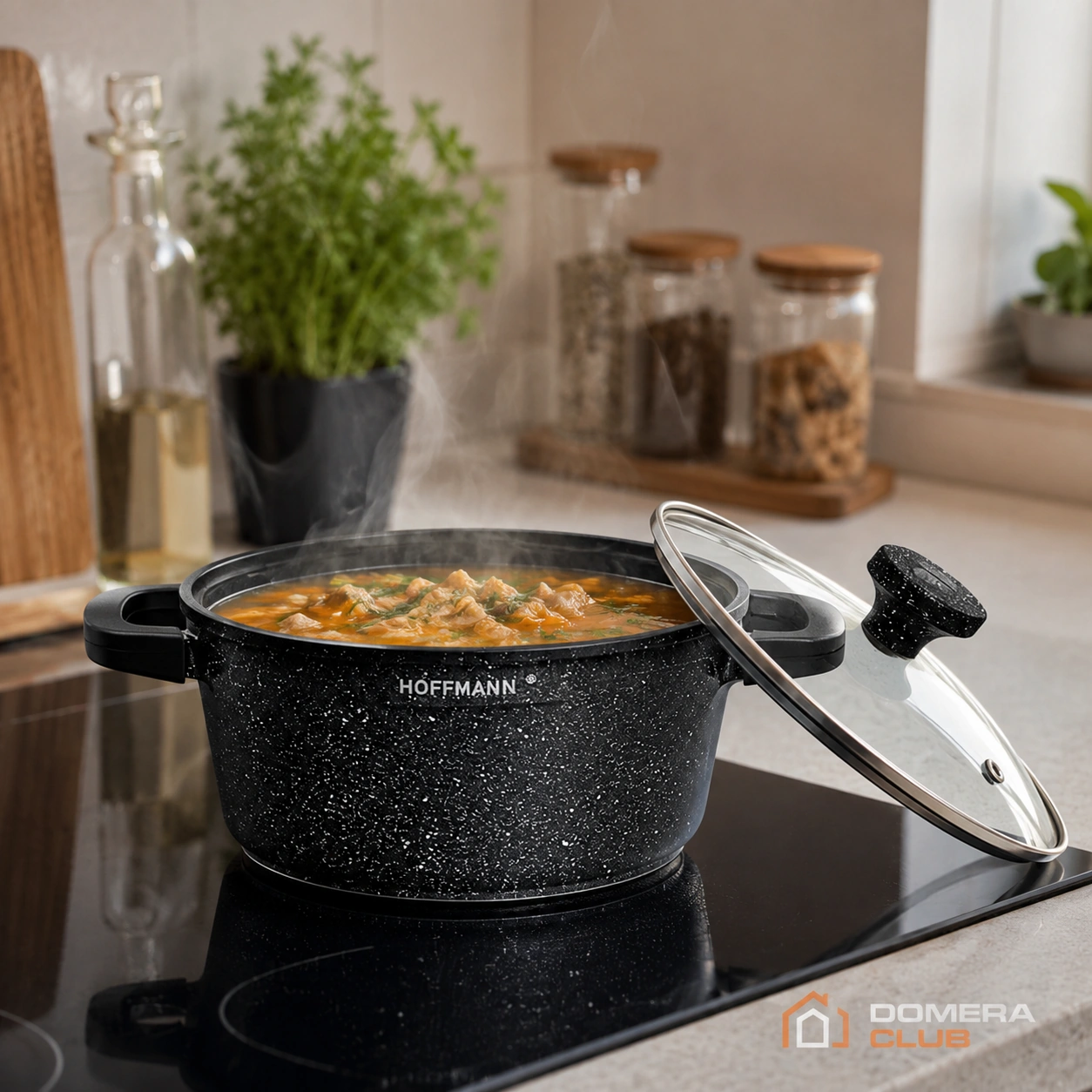 Кастрюля алюминиевая с антипригарным покрытием 4.4 л.