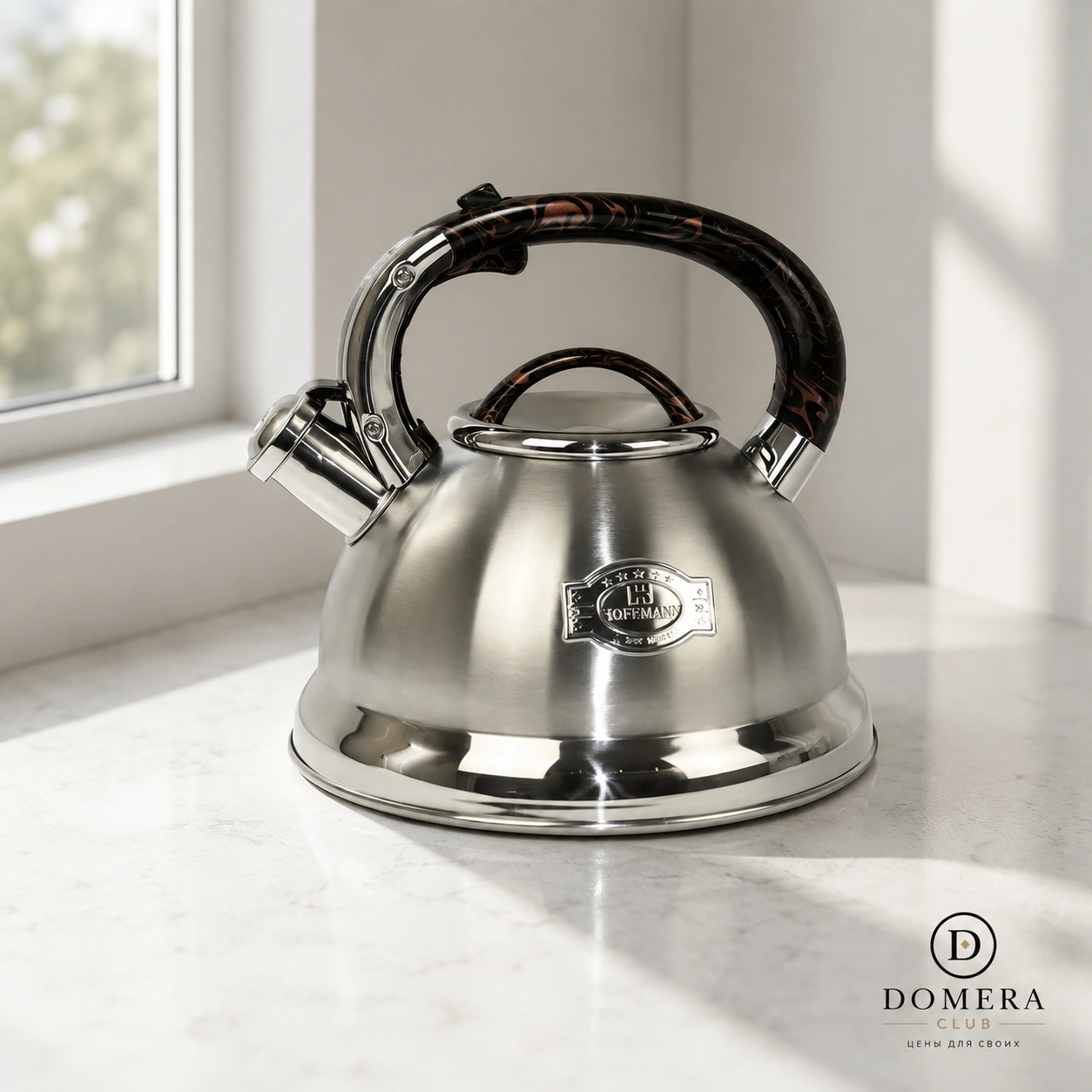 чайник со свистком для газовой плиты 3,3 литра нержавейка